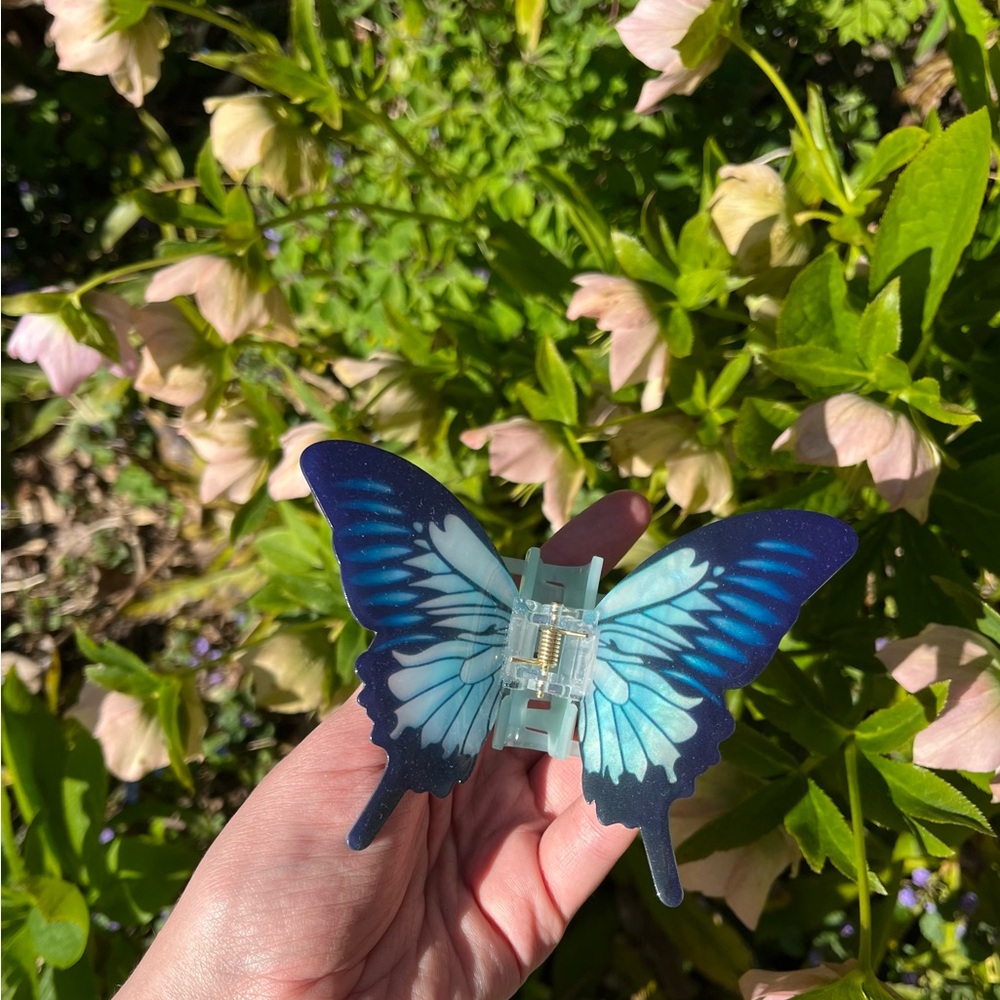 Blue Butterfly Hair Claw Clip